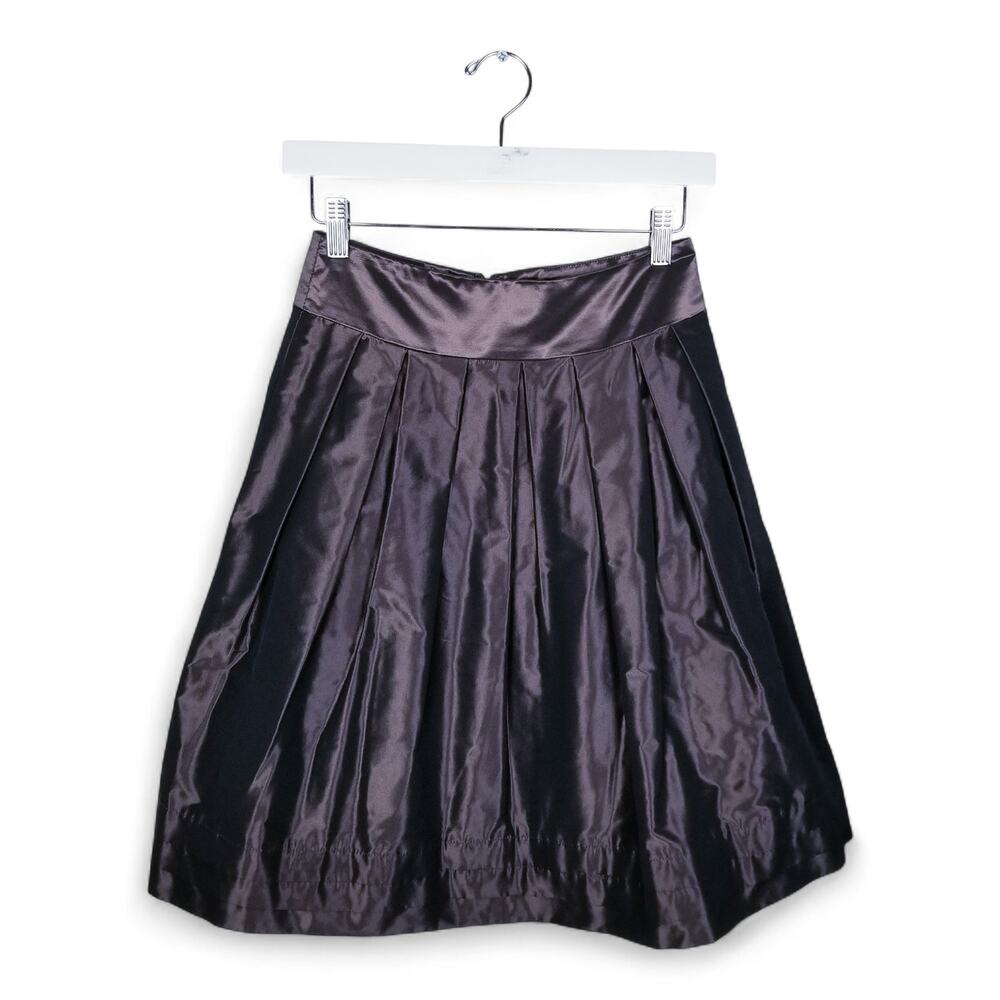 BANANA REPUBLIC Taffeta Pleated A-line Skirt Irridescent Mocha - Size 0